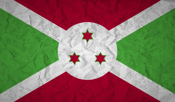 Burundi bayrağı buruşuk kağıt ve grunge etkisi ile
