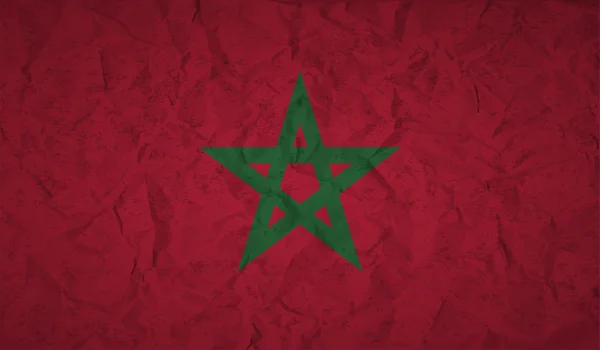 Drapeau du Maroc avec l'effet de papier froissé et grunge — Image vectorielle