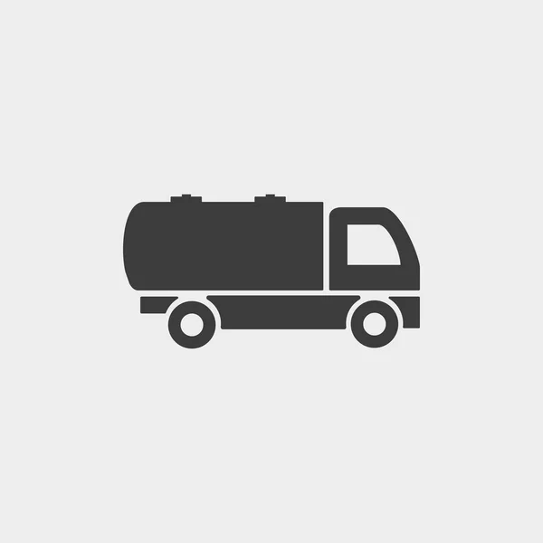 Het pictogram van de vrachtwagen in een platte ontwerp in zwarte kleur. Vector illustratie eps10 — Stockvector