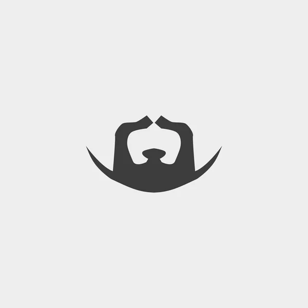 Barba y bigote icono en un diseño plano en color negro. Ilustración vectorial eps10 — Archivo Imágenes Vectoriales