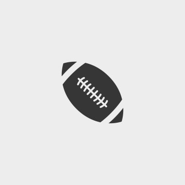 Rugby topu simge siyah renkli düz bir tasarım. Vektör çizim eps10