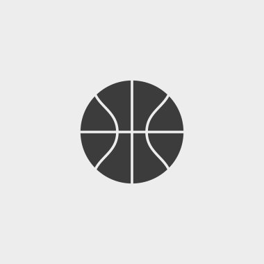 Basketbol simge siyah renkli düz bir tasarım. Vektör çizim eps10