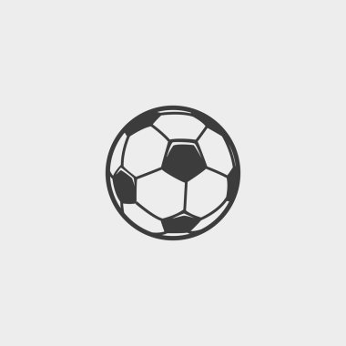 Futbol topu simge siyah renkli düz bir tasarım. Vektör çizim eps10