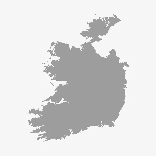 Ireland map in gray on white background — Stock Vector