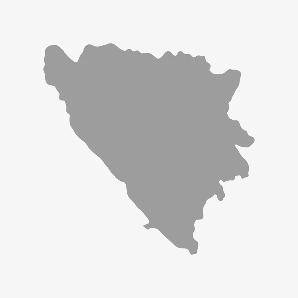 Bósnia e Herzegovina mapa em cinza sobre um fundo branco — Vetor de Stock