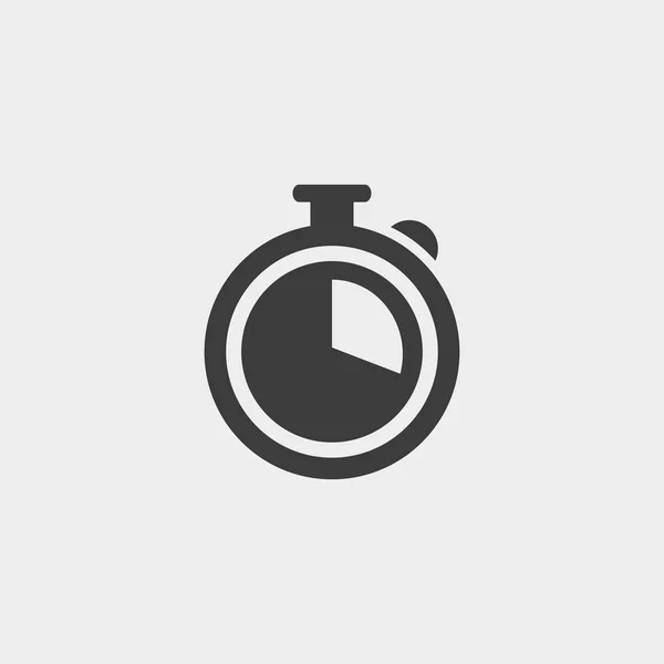 Stopwatch pictogram in een platte ontwerp in zwarte kleur. Vector illustratie eps10 — Stockvector