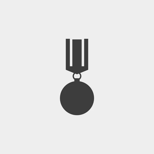 Medaillensymbol in flachem Design in schwarzer Farbe. Vektorabbildung eps10 — Stockvektor