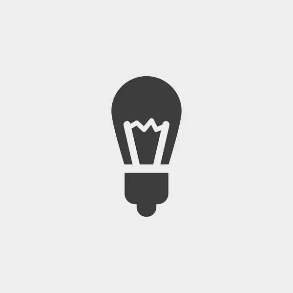 Значок лампочки у плоскому дизайні чорного кольору. Векторні ілюстрації eps10 — стоковий вектор