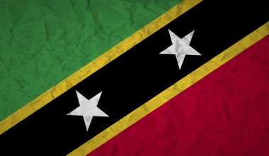 Saint Kitts bayrak etkisi ile kağıt ve grunge buruşuk