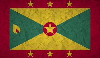 Grenada bayrağı etkisi ile kağıt ve grunge buruşuk