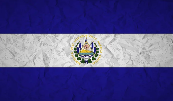 Salvadorská vlajka s efektem zmačkaný papír a grunge — Stockový vektor