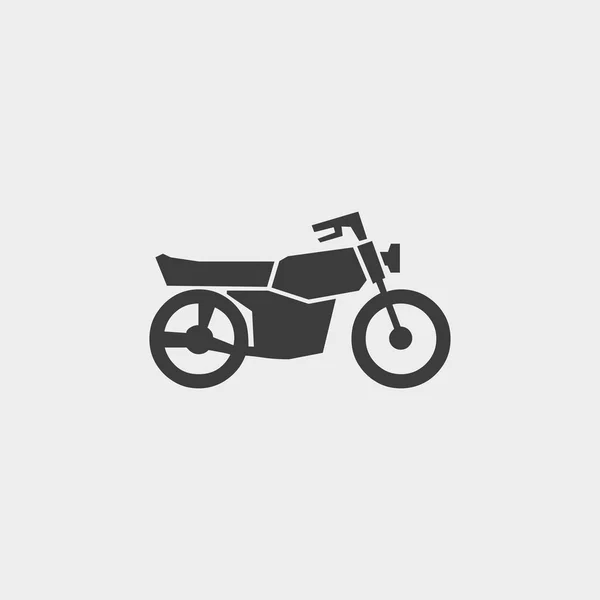 Ícone da motocicleta em um design plano na cor preta. Ilustração vetorial eps10 —  Vetores de Stock