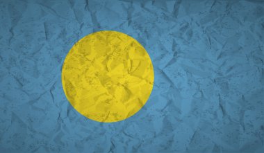 Palau bayrağı buruşuk kağıt ve grunge etkisi ile