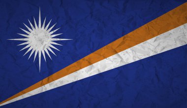 Marshall Adaları bayrağı buruşuk kağıt ve grunge etkisi ile