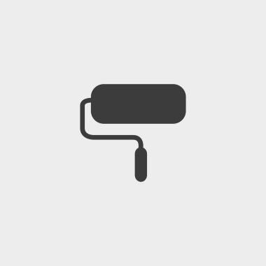 Boya silindiri simge siyah renkli düz bir tasarım. Vektör çizim eps10