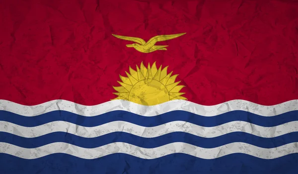 Bandeira de Kiribati com o efeito de papel amassado e grunge — Vetor de Stock
