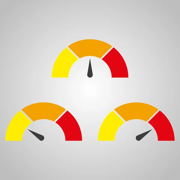 A sebességmérő, vagy minősítési mérő jelek infographic mérőműszer elemének. Vektoros illusztráció — Stock Vector