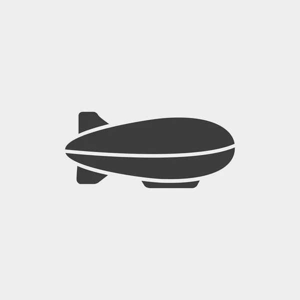 Zeppelin sterowiec ikona Płaska konstrukcja w kolorze czarnym. Wektor ilustracja eps10 — Wektor stockowy
