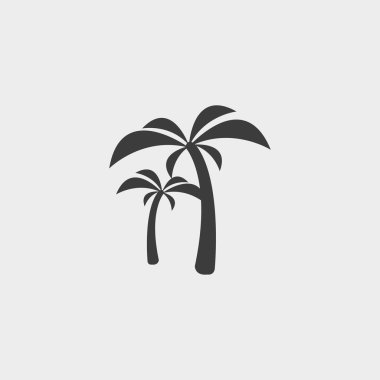 Palm simge siyah renkli düz bir tasarım. Vektör çizim eps10