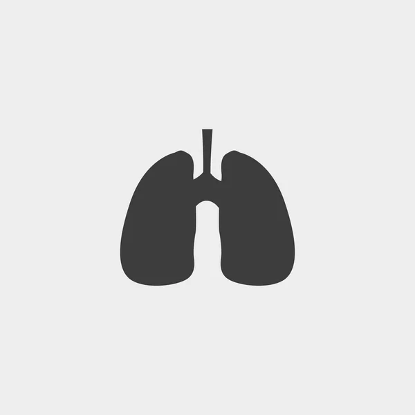 Icono de Lungs en un diseño plano en color negro. Ilustración vectorial eps10 — Archivo Imágenes Vectoriales