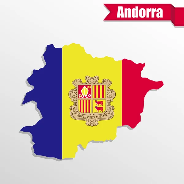 Andorra karta med flagga inne och bandet — Stock vektor