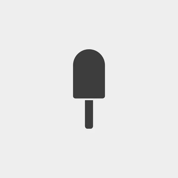 Icona gelato dal design piatto in colore nero. Illustrazione vettoriale eps10 — Vettoriale Stock