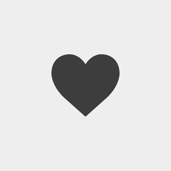 Ícone do coração em um design plano na cor preta. Ilustração vetorial eps10 —  Vetores de Stock