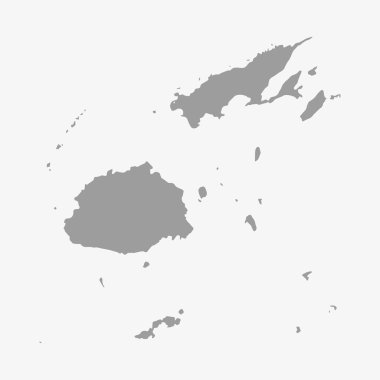 Gri beyaz bir arka plan üzerine Fiji Haritası