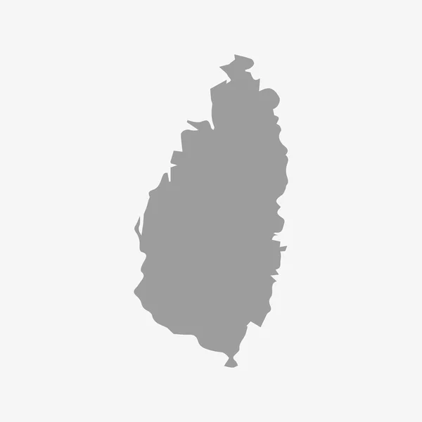 Αγία Λουκία χάρτη με γκρι χρώμα σε άσπρο φόντο — Διανυσματικό Αρχείο