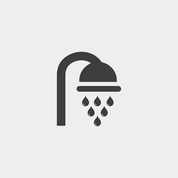 Shower icon in a flat design in black color. Vector illustration eps10 — Stockvector