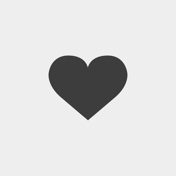 Ícone do coração em um design plano na cor preta. Ilustração vetorial eps10 —  Vetores de Stock