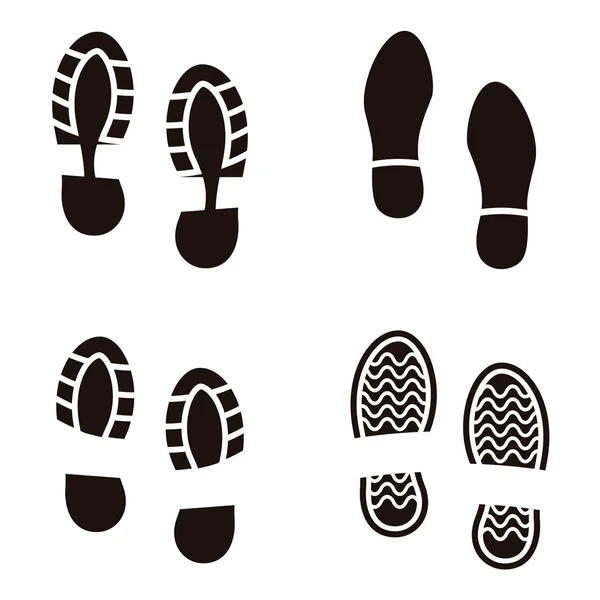 Collectie van een opdruk soles schoenen. Vectorillustratie — Stockvector