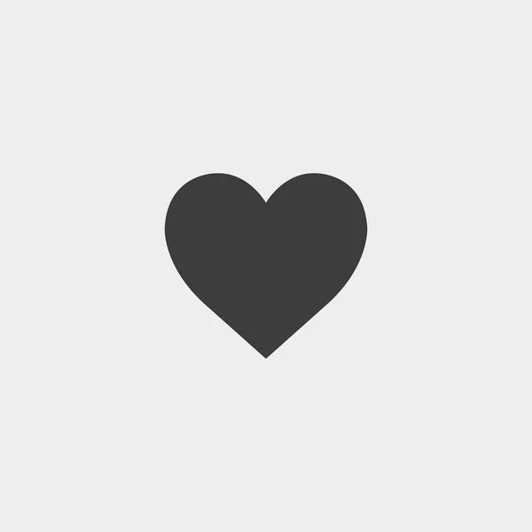 Ícone do coração em um design plano na cor preta. Ilustração vetorial eps10 — Vetor de Stock