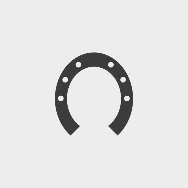 Siyah renkli düz bir tasarımhorseshoe Icon Araba Simgesi. Vektör illüstrasyon eps10