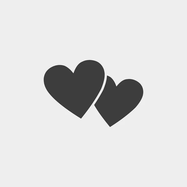 Icono del corazón Icono del coche en un diseño plano en color negro. Ilustración vectorial eps10 — Archivo Imágenes Vectoriales