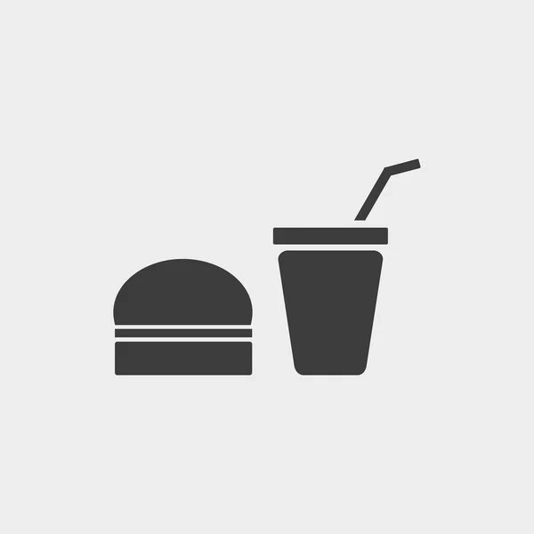 Fast Food icoon auto pictogram in een plat ontwerp in zwarte kleur. Vector illustratie eps10 — Stockvector