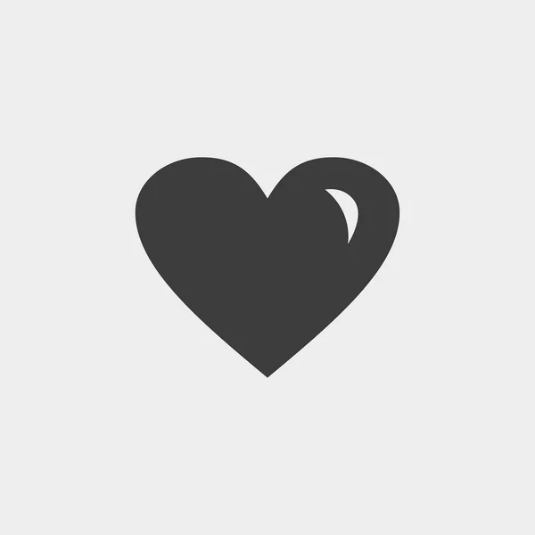 Ícone de coração Ícone de carro em um design plano na cor preta. Ilustração vetorial eps10 — Vetor de Stock