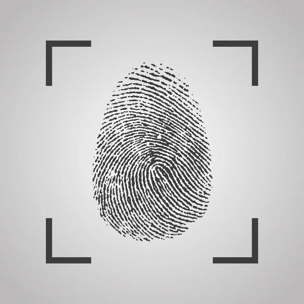 Fingerprint ikonen på en grå bakgrund. Vektor illustration — Stock vektor