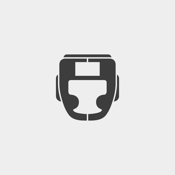 Ícone de peixe ícone do capacete de boxe em um design plano na cor preta. Ilustração vetorial eps10 —  Vetores de Stock