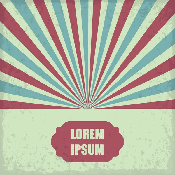 Vintage ontwerpsjabloon. Retro poster met frame de stralen van de zon — Stockvector