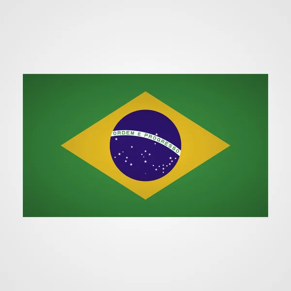 Brasilianische Flagge auf grauem Hintergrund. Vektorillustration — Stockvektor