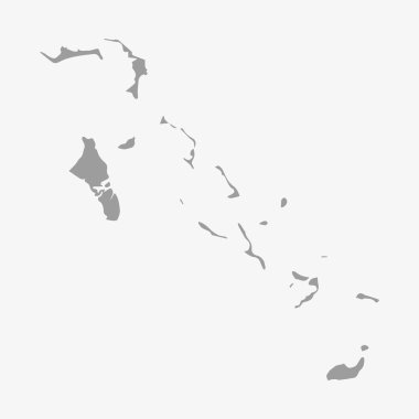 Gri beyaz bir arka plan üzerine Bahamalar Haritası