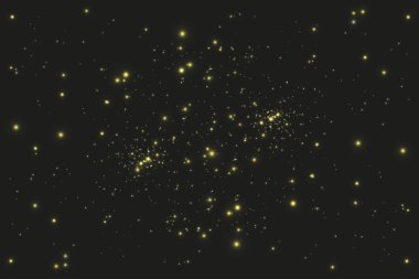 Siyah arka plan ışık sarı puanla. Uzay ve yıldız