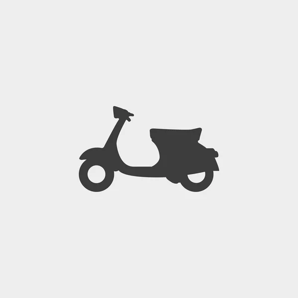 Ícone de scooter em um design plano na cor preta. Ilustração vetorial eps10 —  Vetores de Stock