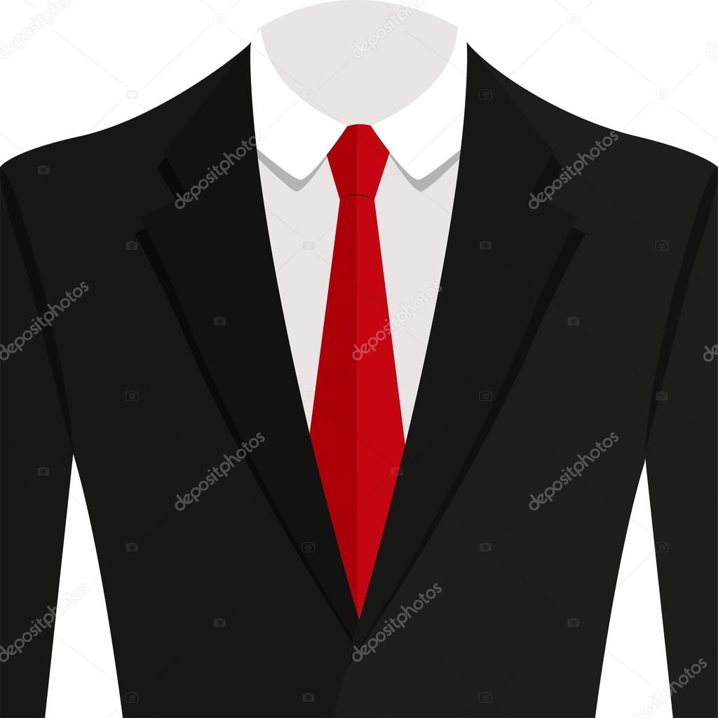 grijs bizon Commissie Vector illustration of black man suit with red tie and white shirt Stock  Vector Image by ©stas11 #114856472