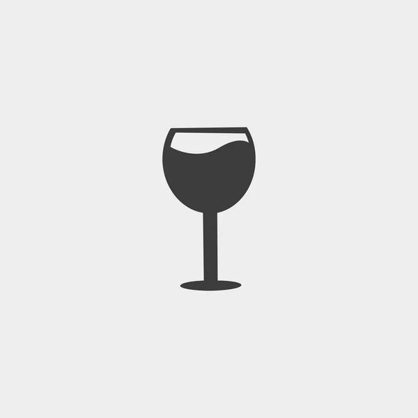Weinglassymbol in flachem Design in schwarzer Farbe. Vektorabbildung eps10 — Stockvektor