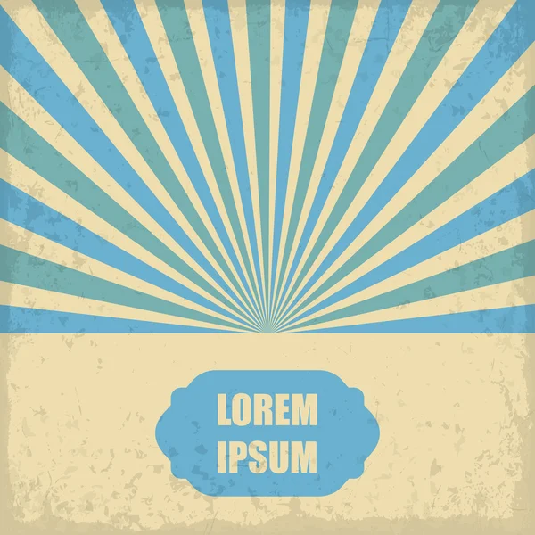 Vintage ontwerpsjabloon. Retro poster met frame de stralen van de zon — Stockvector