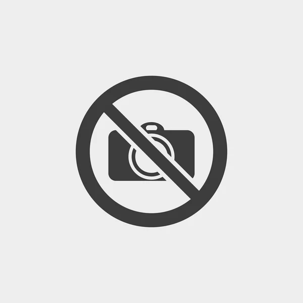 禁止登录没有摄影在黑颜色的平面设计。矢量图 eps10 — 图库矢量图片