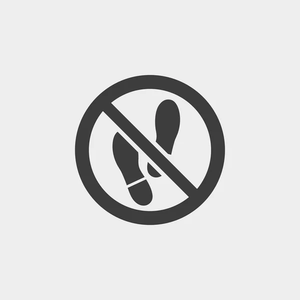 No shoes sign icon in a flat design in black color. Vector illustration eps10 — Stock Vector