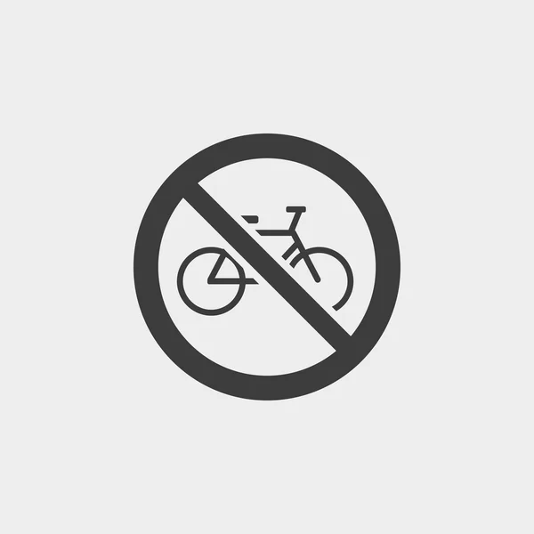 Nessuna icona della bicicletta in un design piatto in colore nero. Illustrazione vettoriale eps10 — Vettoriale Stock